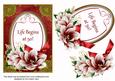 Red Magnolia Life Begins at 50! Oval 7x5in Step by Step