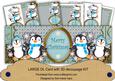 Blue Penguins Merry Christmas Large Dl Card Kit