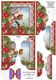 Red Robin Poinsettia 5in Scalloped Side Stacker