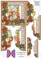 Nativity Scene Poinsettia 5in Scalloped Side Stacker