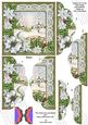 Pretty Snowscene Green Poinsettia 5in Scalloped Side Stacker