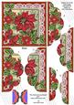 Red Poinsettia 5in Scalloped Side Stacker