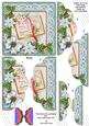 Glory Book Blue Poinsettia 5in Scalloped Side Stacker