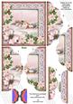Pink Snow Church Poinsettia 5in Scalloped Side Stacker