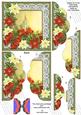 Single Candle Red Poinsettia 5in Scalloped Side Stacker