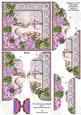 Pretty Snowscene Lilac Poinsettia 5in Scalloped Side Stacker