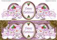 Lilac Snowman Happy Christmas Large Dl Decoupage Topper