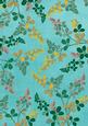 Teal Oriental Green Ferns A4 Backing Paper
