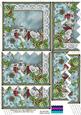 Rooftops Blue Poinsettia 5in Zig Zag Bottom Stacker