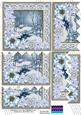 Blue Winter Walk Poinsettia 5in Zig Zag Bottom Stacker