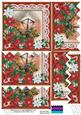 Christmas Lantern Red Poinsettia 5in Zig Zag Bottom Stacker