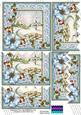 Pretty Snowscene Blue Poinsettia 5in Zig Zag Bottom Stacker