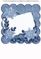 Blue Poinsettia Edge1 8in Scallop Card Insert Panel Sheet