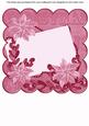 Cerise Poinsettia Edge1 8in Scallop Card Insert Panel Sheet