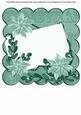 Teal Poinsettia Edge1 8in Scallop Card Insert Panel Sheet