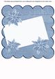 Blue Poinsettia Edge2 8in Scallop Card Insert Panel Sheet