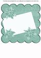 Teal Poinsettia Edge2 8in Scallop Card Insert Panel Sheet