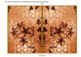 Borange Flower Side Damask 7x5in Cut and Fold Card