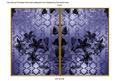 Dark Blue Flower Side Damask 7x5in Cut and Fold Card