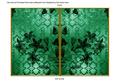 Dark Green Flower Side Damask 7x5in Cut and Fold Card
