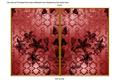 Dark Red Flower Side Damask 7x5in Cut and Fold Card