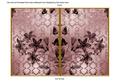 Dpink Flower Side Damask 7x5in Cut and Fold Card