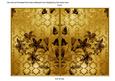 Gold Flower Side Damask 7x5in Cut and Fold Card