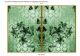 Mid Green Flower Side Damask 7x5in Cut and Fold Card