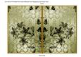 Olive Flower Side Damask 7x5in Cut and Fold Card