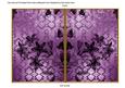Purple Flower Side Damask 7x5in Cut and Fold Card