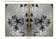 Silver Flower Side Damask 7x5in Cut and Fold Card