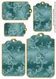 Dteal Metallic All Over Roses Tag Embellishment Sheet