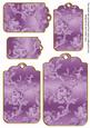 Lilac Metallic All Over Roses Tag Embellishment Sheet