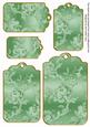 Mint Green Metallic All Over Roses Tag Embellishment Sheet