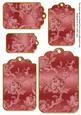 Pinkred Metallic All Over Roses Tag Embellishment Sheet