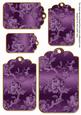 Purple Metallic All Over Roses Tag Embellishment Sheet