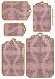 Dusky Pink Embossed Christmas Trees Tag Embellishment Sheet