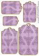 Lilac Embossed Christmas Trees Tag Embellishment Sheet