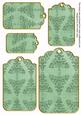 Mid Green Embossed Christmas Trees Tag Embellishment Sheet