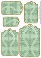 Mint Green Embossed Christmas Trees Tag Embellishment Sheet