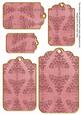Pinkred Embossed Christmas Trees Tag Embellishment Sheet