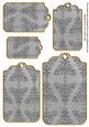 Silver Embossed Christmas Trees Tag Embellishment Sheet