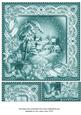 Snowy Village Teal Poinsettia 8in Picture Sheet