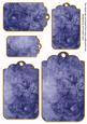 Blue Tea Rose Tag Embellishment Sheet