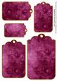 Cerise Tea Rose Tag Embellishment Sheet