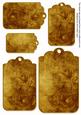 Gold Tea Rose Tag Embellishment Sheet