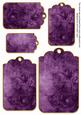 Purple Tea Rose Tag Embellishment Sheet