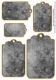 Silver Tea Rose Tag Embellishment Sheet