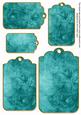 Teal Tea Rose Tag Embellishment Sheet