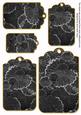 Black Oriental Lily Pad Tag Embellishment Sheet